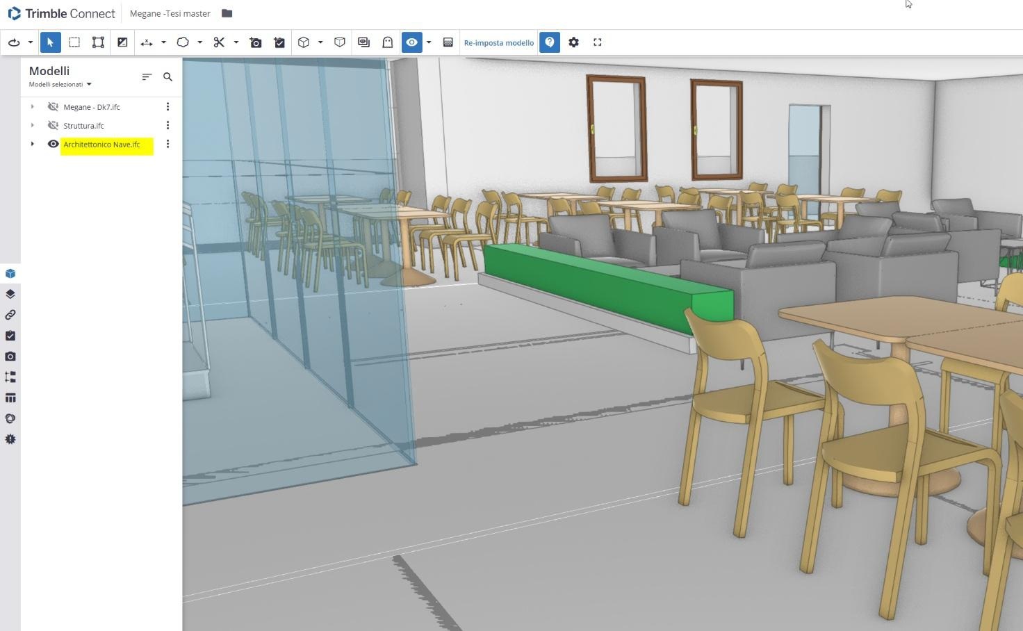 BIM nel settore navale, Sviluppo del caso studio Ristorante Italiano al Deck 7 di Megane Cruise