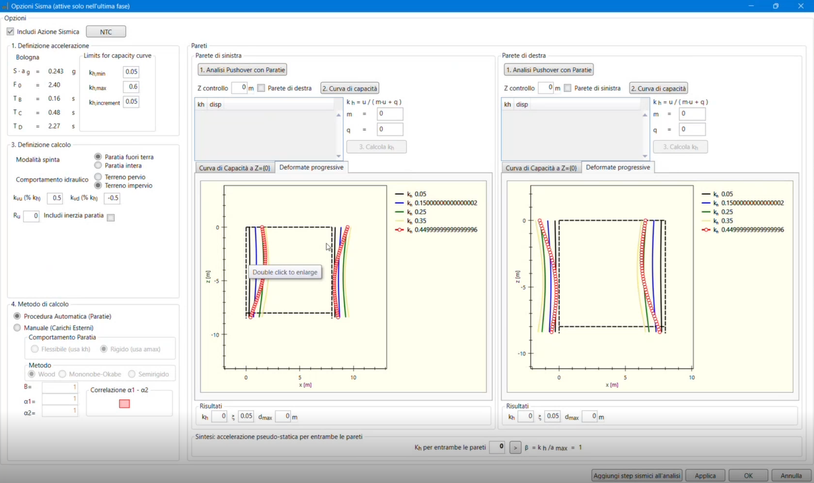 Implementazione della pushover per l’analisi sismica delle paratie affacciate